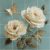 White rose and butterfly ceramic tile mural for vintage interiors